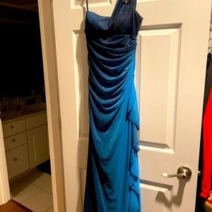 Long gown/dress shades of aqua and blue
